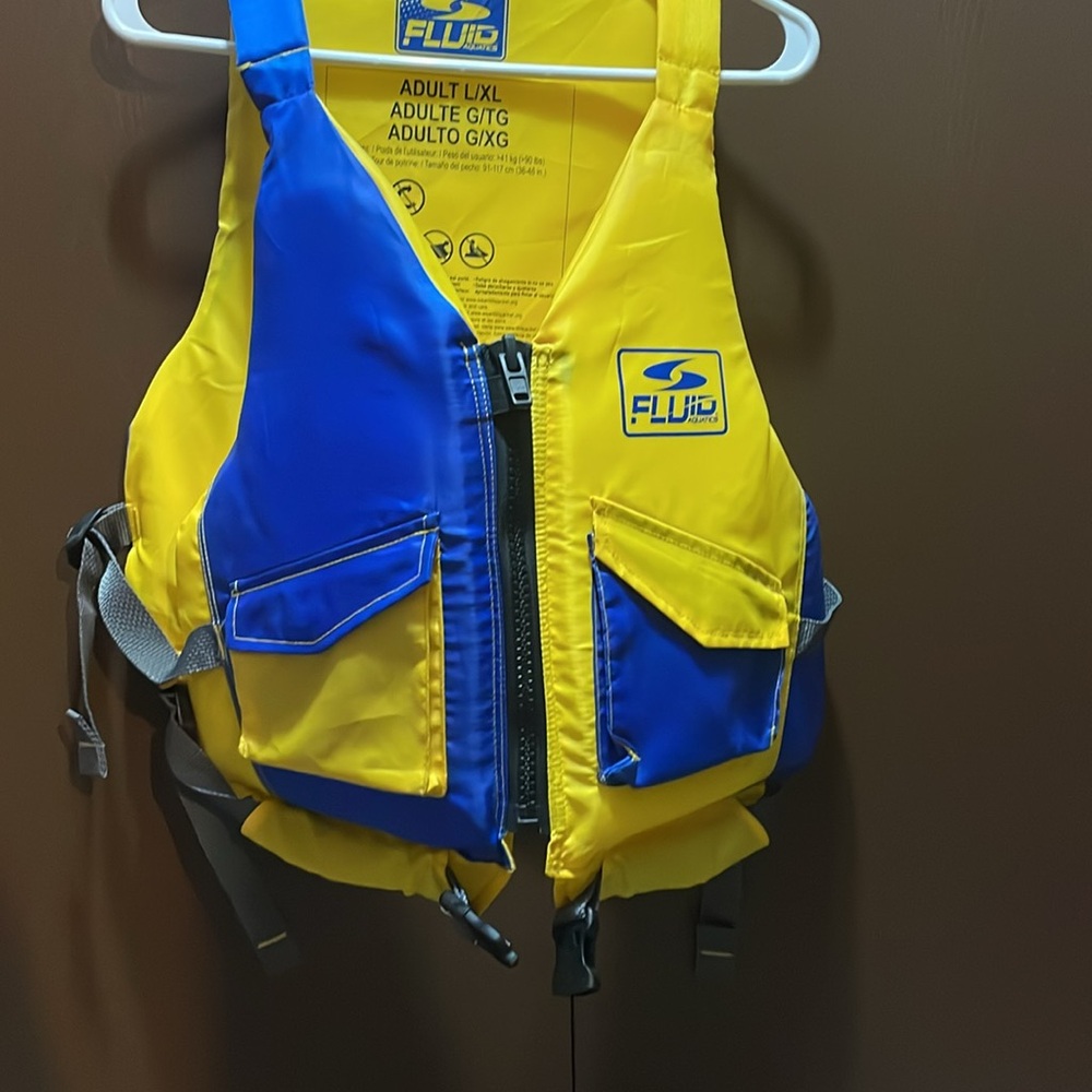 Yellow Adult L/XL Life Jacket Fluid Aquatics